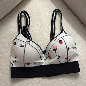 Adam Selman Roses Sports Bra White